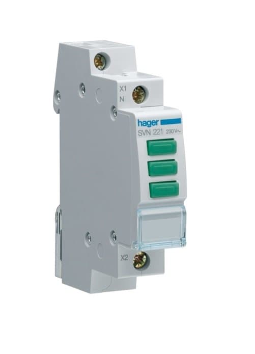 Ger Pl LED Leuchtmelder 3x Grun 230V AC Hager SVN221 25574 2