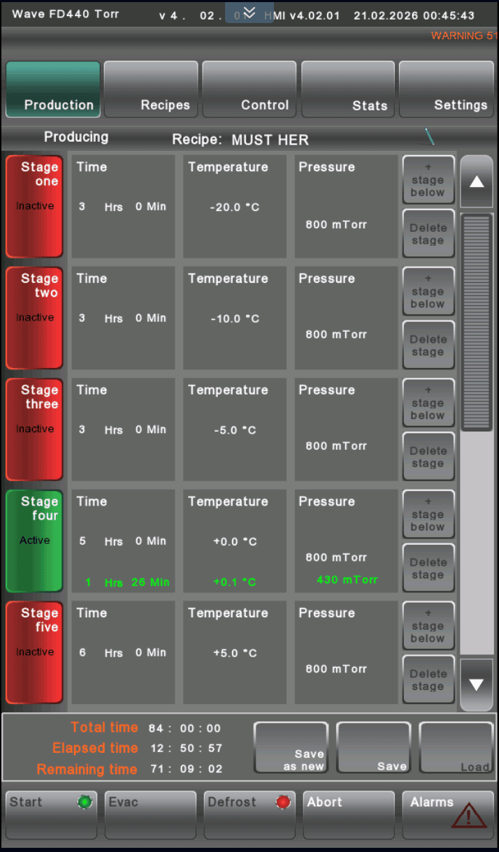 FD260 menu - production