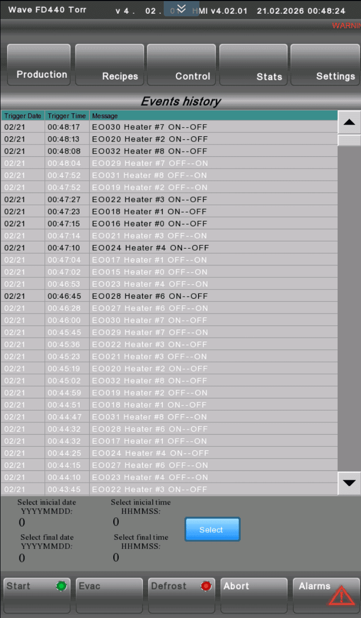 FD260 menu - admin