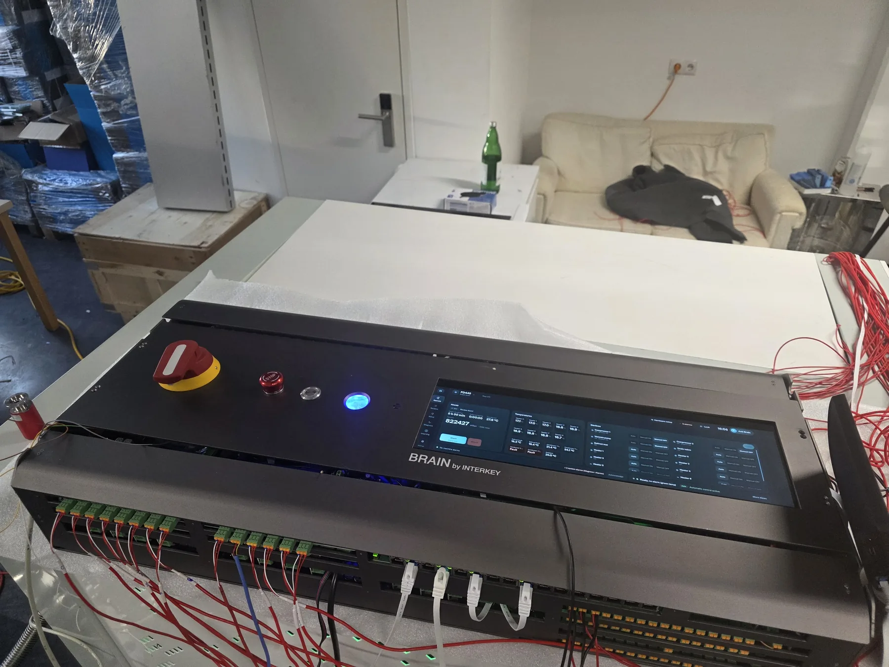 Interkey Brain controller with touchscreen and emergency stop on the FD440